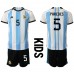 Argentina Leandro Paredes #5 Replika Babykläder Hemma matchkläder barn VM 2022 Korta ärmar (+ Korta byxor)